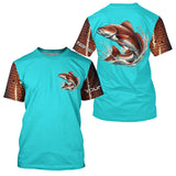 Maxcorners Redfish Puppy Drum Fishing Custom Performance Long Sleeve Uv Protection Shirts, Saltwater Fishing MT2108