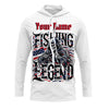 Maxcorners Personalized Fishing Legend Long Sleeve Fishing Shirts, American Flag Patriotic Fishing Gifts LM0501