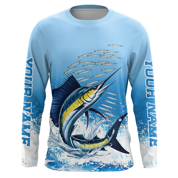 Maxcorners Sailfish Fishing Custom Long Sleeve Performance Fishing Shirts, Sailfish Saltwater Fishing Shirt MT2108