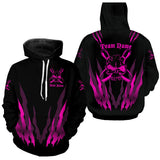 Maxcorners Bowling Pink And Black Customized Name 3D Hoodie