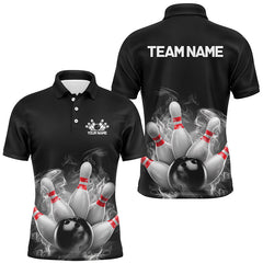 Maxcorners Smoke Bowling League Team Bowling Team Men And Women Polo Shirts, Bowling Pattern Outfits