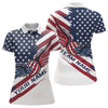 Maxcorners Custom US Flag Patriotic Pickleball Polo Shirts For Men, Pickleball Ball With Wings Shirt