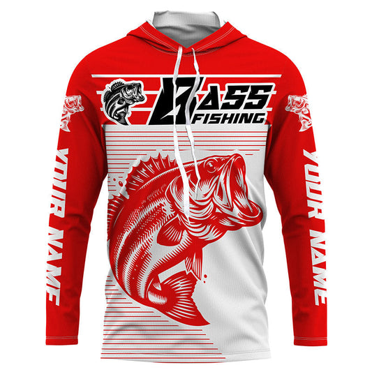 Maxcorners Custom Bass Fishing Jerseys, Largemouth Bass Long Sleeve Uv Protection Fishing Shirts LM0201
