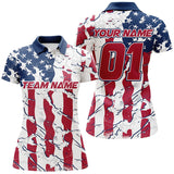 Maxcorners Bowling Ball And Pins American Flag Patriotic White Customized Name, Team Anme 3D Polo Shirt