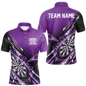 Maxcorners Custom Purple Dart Team Jersey, Dart League Outfit Polo Shirt For Men