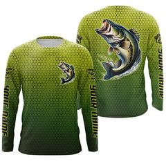 Maxcorners Bass Fishing Custom Long Sleeve Tournament Fishing Shirts, Bass Fisherman Fishing Jerseys LM2408