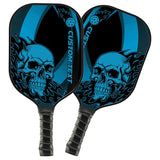 Maxcorners Black And Blue Flame Skull Custom Pickleball Paddle, Halloween Pickleball Paddles Pickleball Gifts