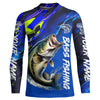 Maxcorners Personalized Largemouth Bass Long Sleeve Tournament Fishing Shirts, Water Camo Bass Fishing Jerseys LM0201