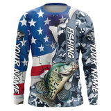 Maxcorners Custom American Flag Crappie Fishing Long Sleeve Shirts, Patriotic Camo Crappie Fishing Jerseys LM2408