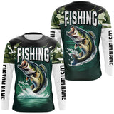 Maxcorners Camouflage Largemouth Bass Fishing Custom Long Sleeve Tournament Shirts, Fishing Gifts For Fisherman LM2408