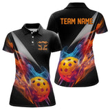 Maxcorners Custom Flame Pickleball Polo Shirts For Men, Pickleball Team Uniform Pickleball Outfits