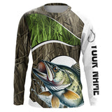 Maxcorners Personalized Walleye Fishing Camo Long Sleeve Fishing Shirts, Walleye Fishing Jerseys MT2108