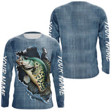 Maxcorners Custom Crappie Long Sleeve Tournament Fishing Shirts, Crappie Fishing All Over Printed Shirt LM2408