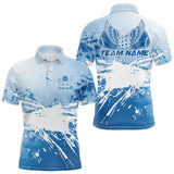 Maxcorners Custom Blue Pickleball Wings Pickleball Team Polo Shirts For Men, Outdoor Pickleball Jerseys