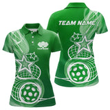 Maxcorners Custom Green Pickleball Star Polo Shirts For Men, Outdoor Pickleball Team Uniform
