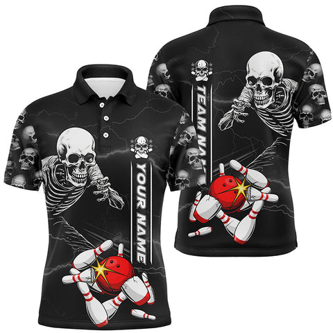 Maxcorners Halloween Skeleton Bowling Customized Name And Team Name 3D Shirt