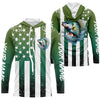 Maxcorners Custom Crappie Long Sleeve Tournament Fishing Shirts, Grunge American Flag Patriotic Fishing Shirts LM0501