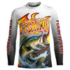 Maxcorners Custom Largemouth Bass Flame Fishing Shirts, Bass Long Sleeve Fishing Jerseys Fishing Gifts LM0201