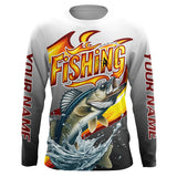 Maxcorners Custom Walleye Flame Fishing Shirts, Walleye Long Sleeve Fishing Jerseys Fishing Gifts LM2408