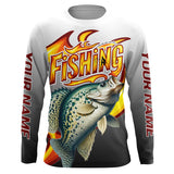 Maxcorners Custom Crappie Flame Fishing Shirts, Crappie Long Sleeve Fishing Jerseys Fishing Gifts LM2408