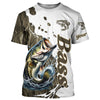 Maxcorners Grass Lake Camo Custom Bass Fishing Long Sleeve Shirts, Bass Tournament Fishing Shirt LM0201