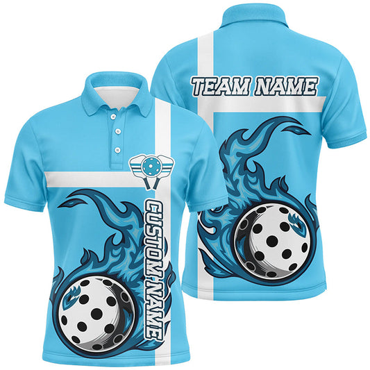 MaxCorners Pickleball Multi-Color Flame  Customized Name, Team Name 3D Polo Shirt For Men