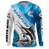 Maxcorners Personalized Sailfish Fishing Saltwater Long Sleeve Fishing Shirts, Sailfish Fishing Jerseys LM2408