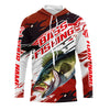 Maxcorners Custom Largemouth Bass Fishing Jerseys, Bass Long Sleeve Tournament Fishing Shirts | Red Camo LM0201