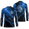 Maxcorners Black And Blue Thunder Lightning Chinook Salmon Fishing Custom Long Sleeve Saltwater Fishing Shirts LM0201