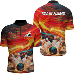 Maxcorners Custom Colorful Bowling Polo Shirts Bowling Team Shirts With Name Bowlers Outfit