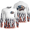 Maxcorners Personalized American Flag Crappie Long Sleeve Fishing Shirts, Patriotic Crappie Fishing Gifts LM0501
