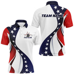 Maxcorners American Flag Patriotic Bowling For Team Bowling Team Men And Women Polo Shirts, Bowling Pattern Outfits