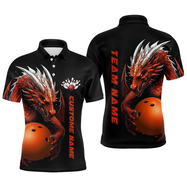 Maxcorners Red Flame Bowling Team Dragon Customized Name And Team Name 3D Shirt