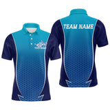 Maxxcorners Custom Blue Bowling Team Polo Shirts For Men, Blue Bowling Jerseys Team Uniform MT0307