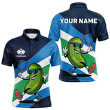 Maxxcorners Custom Funny Pickleball Polo Shirts For Men, Cool Pickles Playing Pickleball Humorous Shirt MT0307