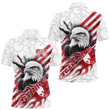Maxcorners Custom Patriotic Eagle Bowling Shirts For Men, US Flag Bowling League Team Shirt TU1407