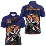Maxcorners Custom Tiger Bowling Jerseys, Tiger Bowling Polo Team Shirts For Men TU2107