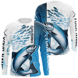 Maxcorners Personalized Chinook Salmon Fishing Saltwater Long Sleeve Performance Fishing Shirts LM0607