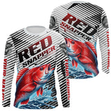 Maxcorners Custom Red Snapper Fishing Jerseys, Red Snapper Long Sleeve Performance Fishing Shirt LM0607