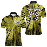 Maxcorners Custom Military Green Camouflage Bowling Team Polo Shirts For Men, Bowling League Shirt LM3006