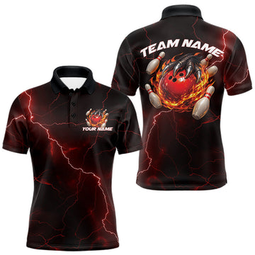 Maxcorners Custom Purple Bowling Ball Crown Bowling Shirt For Men, Bowling Team Jersey Polo & 1/4 Zip |White