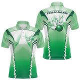 Maxcorners Custom Green Bowling Team Jerseys, Bowling Uniform Bowling League Polo Shirts For Men LM2509