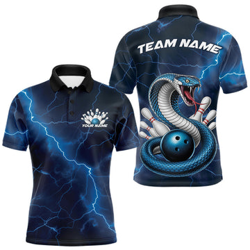 Maxcorners Custom Black And Yellow Lightning Montrous Flame Bowling Tournament Men Polo Team Shirt