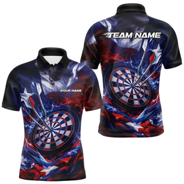 Maxcorners Custom Thunder Lightning Texas Flag Dart Team Shirts For Men, Women And Kids, Texas Dart Jerseys LM0901