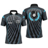 Maxcorners Custom Blue Pickleball Polo Shirts For Men, Outdoor Pickleball Jerseys