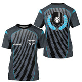 Maxcorners Custom Blue Pickleball Polo Shirts For Men, Outdoor Pickleball Jerseys