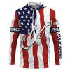 Maxcorners Sturgeon fishing American Flag Fish hook Custom Long sleeve, Long Sleeve Hooded LM0501