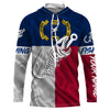 Maxcorners NC Fishing Custom North Carolina Flag Fish hook skull custom fishing Long sleeve, Long Sleeve Hooded  LM0201