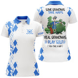 Maxcorners Women Golf Polo Shirts Custom Real Granmas Play Golf Take Nap, Golf Gift For Grandma