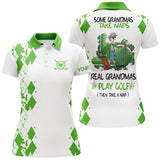 Maxcorners Women Golf Polo Shirts Custom Real Granmas Play Golf Take Nap, Golf Gift For Grandma